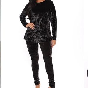 Black velvet 2 piece set